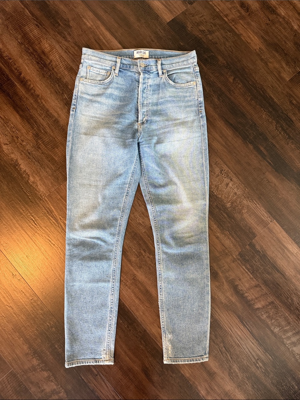 Agolde Light Blue High-Rise Tapered Jeans
